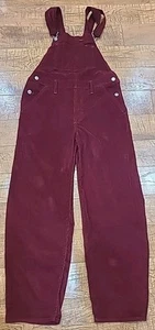 Levis Corduroy Overalls Baggy Shiraz Bib Burgundy Maroon Women Medium - Bild 1 von 11
