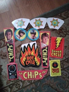 12 Rare  Vintage 70's CHIPS Stickers - Picture 1 of 11
