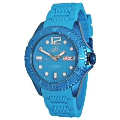 Adee Kaye Women's Watch Tear Drop Quartz Blue Dial Rubber Strap AK5433-L  NEW - Image 1 of 3