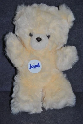 🍀Doudou Ours JOUAL Beige Blanc Cassé Bär Bear Peluche 39 Cm Vintage 100% NEUF - Photo 1/3