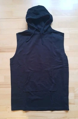 H&M Sweatkleid Gr. M (L) Schwarz Ärmellos Kapuze Taschen Damen Kleid Shirtkleid  - Bild 1 von 4