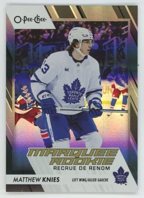 2023-24 O-PEE-CHEE Matthew Knies RC ROOKIE RAINBOW BLACK /100 - Image 1 of 2
