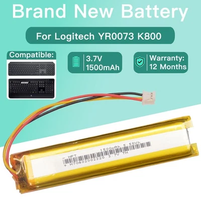 3.7V 1500mAh Battery for Logitech YR0073 K800 802085P Keyboard - Image 1 of 4