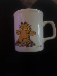 Vintage 1981 ENESCO Garfield Happy Flowers Coffee Mug Cup Call Me Morning Glory - Picture 1 of 3