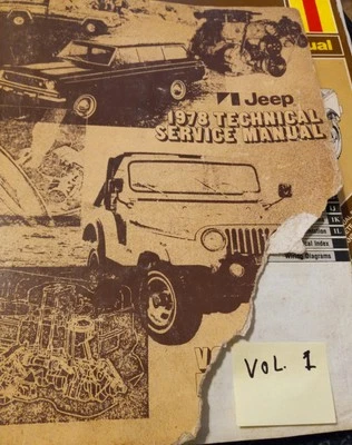 Jeep 1978 manual de servicio técnico vol 1 central eléctrica CJ-5 CJ-7 Cher. Vagón. Camión Foto 1 de 4