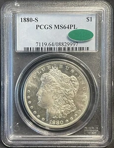 1880-S Morgan Silver Dollar PCGS MS-64PL CAC Sticker FROSTY WHITE LUSTER - Picture 1 of 6