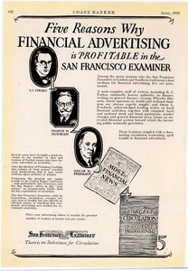 1926 San Francisco Examiner Newspaper Ad: "No Substitute for Circulation" - Picture 1 of 1
