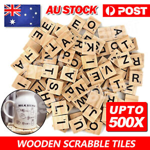 500pcs Wooden Letters Alphabet Scrabble Tiles Letters & Numbers For Game &Crafts