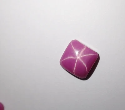 Opaque Star Ruby Square 9x9 mm Cabochon 6 Rayed Lab-created Stone 1 pc Lot - Image 1 of 4