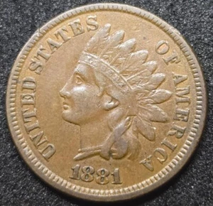 1881 Indian Head Penny Lightly Circulated BN - Picture 1 of 2