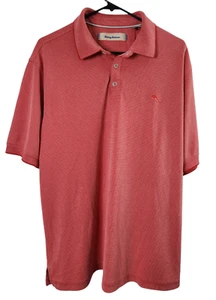 Tommy Bahama Mens L Polo Shirt Embroidered Logo Short Sleeve Red - Picture 1 of 4