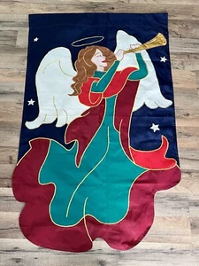 Christmas Angel Yard Flag Trumpet Extra Large  Garden Banner 27in X 45in - Picture 1 of 6