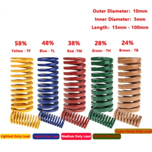 Heavy Load Duty Compression Die Spring ISO - 10mm OD x 5mm ID & Up To 150mm Long - Picture 1 of 5