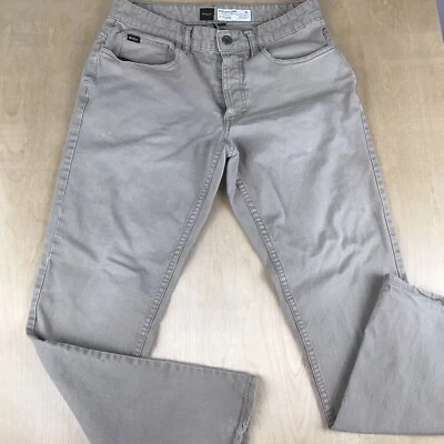 RVCA Stay RVCA Pant Mens Button Fly Khaki Jeans Sz 30 Cotton Distressed Pocket - Image 1 of 4