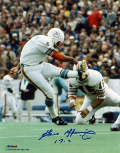 GARO YEPREMIAN SIGNED AUTOGRAPHED 8x10 PHOTO + 17-0 MIAMI DOLPHINS BECKETT BAS - Picture 1 of 2