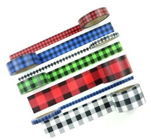Buffalo Plaid Check Washi Tape Holiday Country Planner Supply - Choose Style 