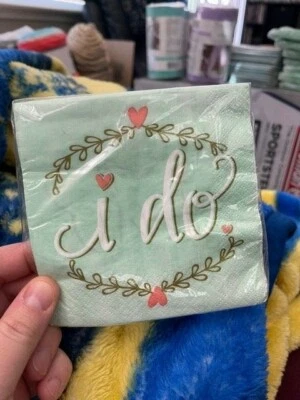 Mint to Be I Do Beverage Napkins 16 Pack Bridal Shower Wedding Decoration New!!! - Image 1 of 2