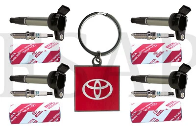 4 Ignition Coil + 4 Genuine Toyota Spark Plug 2008-2014 Scion xD 1.8L L4 UF596 - Image 1 of 4