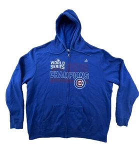 Chicago Cubs Sweatshirt Jacket Mens 2XL XXL MLB Baseball Blue Full Zip - Picture 1 of 8
