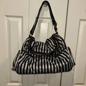 Rare HENRI BENDEL Signature Diaper Bag Brown Silver - Picture 1 of 13