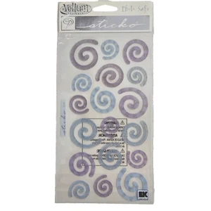 Sticko Velllum Stickers Spring Swirlspurple Blue Glitter Sparkle Stickopotamus - Picture 1 of 4