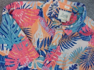 Bixby Nomad Camicia Uomo Small/Med Rosso Blu Floreale Brillante - Foto 1 di 9