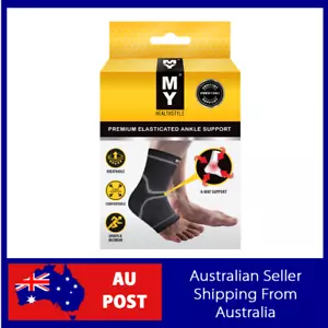 MY Premium Elasticated ANKLE Support Brace - MEDIUM (Breathable & Comfortable) - Picture 1 of 4