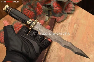 Coltello pugnale Kris sopravvivenza outdoor caccia acciaio damascato forgiato a mano premium  - Foto 1 di 1