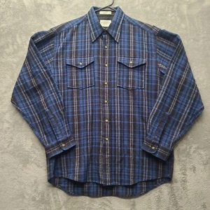 Vintage Pendelton Shirt Mens L Outdoor Wool Plaid Flannel Hiking Cottagecore - Picture 1 of 8