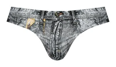 Mens Underwear: Male Power 486-286 Denim Bikini - Image 1 of 4