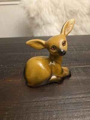 Estatuilla de colección MCM Roselane California cerámica bengala ciervo ojos de vidrio cierva Foto 1 de 3