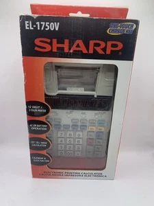 NIB Sharp EL-1750V Two-Color Printing Calculator Large 12 Digit LCD Display ST - Picture 1 of 7