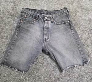 Levi’s 501 Black Jean Shorts W29 Faded Grunge Button Fly Distressed Cut Off - Bild 1 von 10