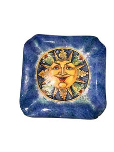 Plato de baratija cuadrado de cerámica colorido italiano F.lli Motta hecho a mano - Imagen 1 de 6