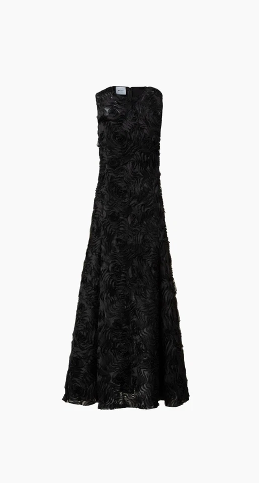 Akris Punto 3D Floral Mixed Media A-Line Midi-Dress - Image 1 of 4