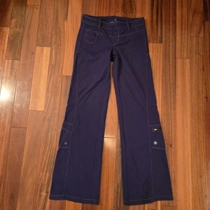 Athleta Pilayo Dipper Pants Small Purple Cargo Y2K Style Yoga Stretch Wide Leg - Picture 1 of 11