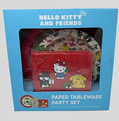 Hello Kitty & Friends 圣诞假日派对包盘子 + 餐巾套装 可爱! — 第 1/4 张图片