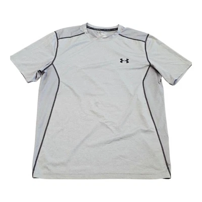 Under Armour Fitted Heat Gear Shirt Short Sleeve Gray Men's Sz Large 1257466 - Image 1 of 2