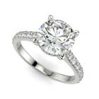 2.3 Ct Round Cut Lab Grown Diamond Engagement Ring SI1 F White Gold 14k