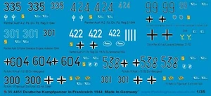Peddinghaus-Decals 1-35 4451 Allemand Char de Combat Principal IN France 1944 - Photo 1 sur 1