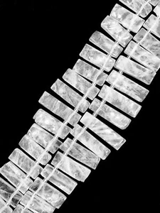 Clear Quartz Graduated Slab Stick Point Beads Size 12x20-40mm 15.5" Strand - Picture 1 of 3