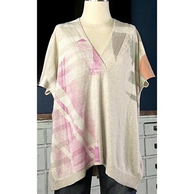 Nuevo con etiquetas Nuevo $128 Anthropologie Moth Pocitas Poncho Abstracto Tejido Pullover Suéter M Foto 1 de 4