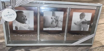 Carters Baby Nursery Photo Picture Frames Set of 3 NIB Baby's First Silvertone - Image 1 of 4