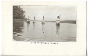 RPPC VTG Postcard - Late Afternoon Paddle - Unknown Location - Picture 1 of 2