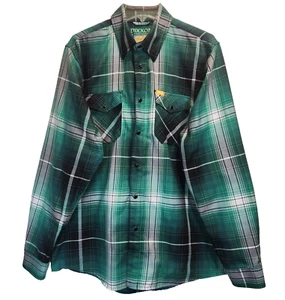 Dixxon Mens St. Paddys "The Reilly" Flannel Shirt Size L Plaid Green Long Sleeve - Picture 1 of 9