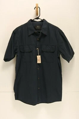 Hombre Rojo Cabeza Abotonada Manga Corta Azul Oscuro Nuevo con Etiquetas {A07-03} Foto 1 de 4