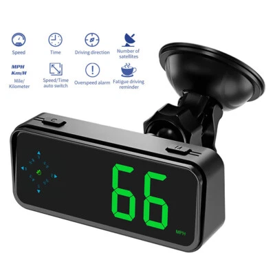 Universal Car Digital GPS Speedo MPH KMH HUD Head Up Display Speedometer 2024 - Image 1 of 4