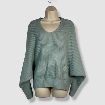 Suéter para mujer Agnona verde cachemir tejido cuello en V manga larga talla L Foto 1 de 4