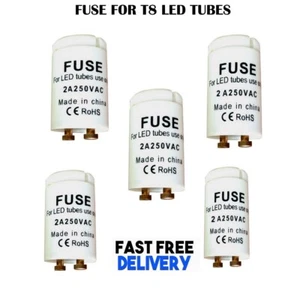 5x Starter for LED T8 Fluorescent Tubes 2A LED Starters Fuse for Light Bulb- - Picture 1 of 1