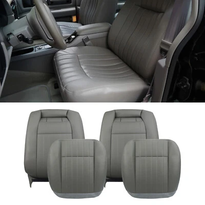 Driver & Passenger Leather Seat Cover Gray For 1994 1995 1996 Chevy Impala SS - Imagem 1 de 4